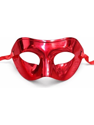 LTG Nova Metalize Parlak Parti Maskesi Kırmızı Renk 16X7 cm