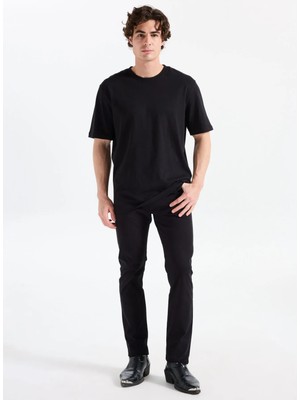 Boss Normal Bel Normal Paça Slim Fit Siyah Erkek Pantolon Delaware