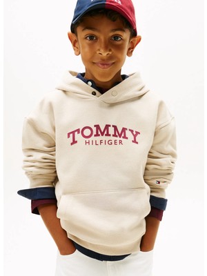 Tommy Hilfiger Baskılı Erkek Çocuk Bej Sweatshırt KB0KB10028ABY