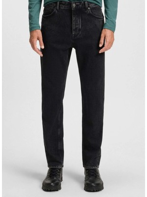 Boss Normal Bel Normal Paça Regular Fit Siyah Erkek Denim Pantolon Ogden Bo
