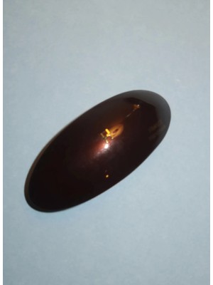 Heiri Krem - Siyah Saç Aksesuarı Oval Kemık Kahve Toka