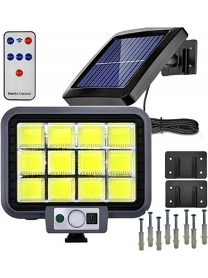 Gaman 144 LED Güneş Enerjili 3 Mod Kumandalı 3.5 mt Kablolu Kaliteli Sensörlü Solar Sokak Lambası