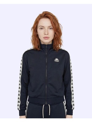 Kappa 222 Banda Alber Full Zip Kadın Siyah Regular Fermuarlı Eşofman Üstü