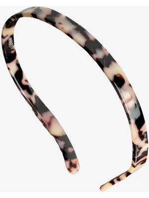 Heiri Krem - Siyah Saç Aksesuarı Kemık Tac Ince Beyaz Kaplumbaga