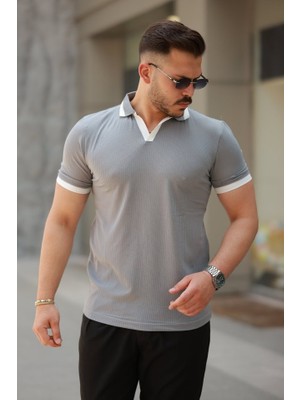 Livizmir Moda Erkek Hemşire Yaka Kısa Kollu Tişört