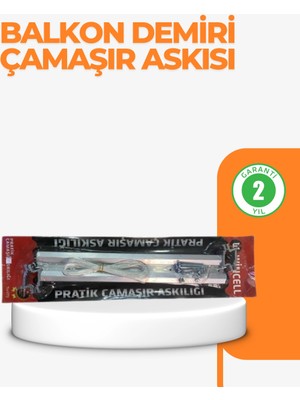 Epilons Mey Ithalat® 25X60 cm Çamaşır Askılığı Kare Balkon Demiri Için Dayanıklı Tasarım