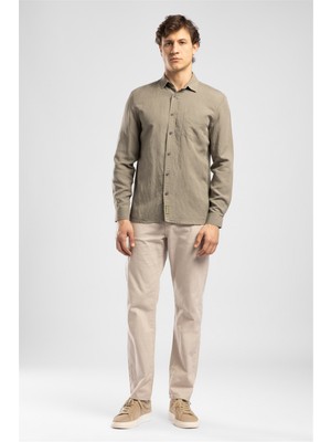 Lee Cooper Russo Erkek Regular Fit Uzun Kol Gömlek Yeşil