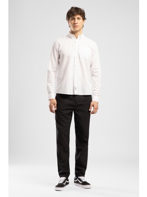 Lee Cooper Day Erkek Regular Fit Pamuklu Uzun Kol Gömlek Beyaz