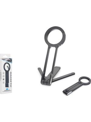 AyrStore Manyetik Katlanir Masaüstü Telefon Standi Metal - Siyah ND8030