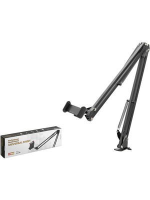 AyrStore Mafsalli Kollu Masa Kenari Telefon ve Tablet Standi - Si̇yah ND1052