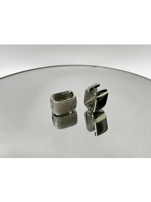 Eredka Zirkon Taşlı Silver Çelik Küpe