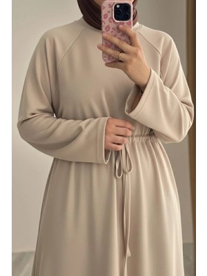 Ande Tesettür Oysho Köprülü Elbise - Bej