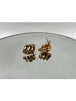 Eredka Istiridye Rose Gold Çelik Küpe