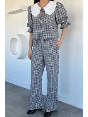 Gülseli Kadın Bebe Yaka Bluz Pantolon Ikili Takım P-00020741