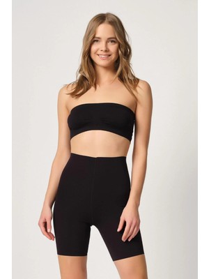 İlkyaz Fashion  Siyah Mı Emay 2707 Lazer Yüksek Bel Paçalı Hayalet Korse