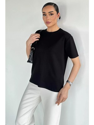 Gülseli Kadın Bisiklet Yaka Basic Tişört P-00020635