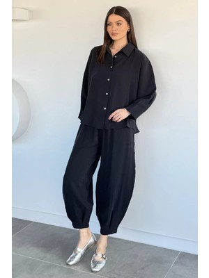 Gülseli Perry Kadın Oversize Gömlek Havuç Pantolon Ikili Takım P-00020706