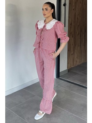 Gülseli Kadın Bebe Yaka Bluz Pantolon Ikili Takım P-00020741