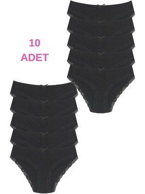 1009 Bato Paça Dantelli 10'lu Kadın Külot Paketi
