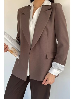 Gülseli Perry Kadın Astarlı Kruvaze Yaka Ceket P-00020693