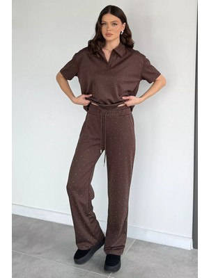 Gülseli Polo Yaka Taşlı Eşofman Takım P-00020670