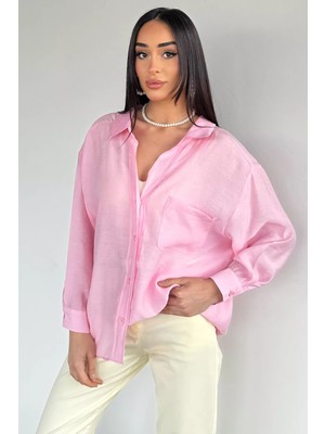 Gülseli Perry Kadın Düşük Omuzlu Oversize Gömlek P-00020702