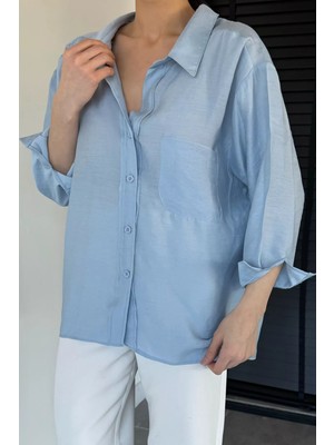 Gülseli Perry Kadın Düşük Omuzlu Oversize Gömlek P-00020702