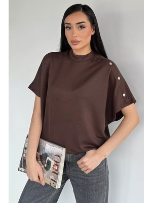 Gülseli Omuz Detaylı Yarasa Kol Bluz P-00020672