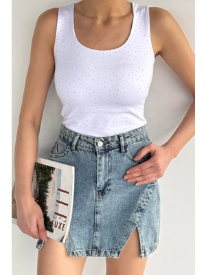 Gülseli Kadın Taş Işlemeli Likralı Bluz P-00020641