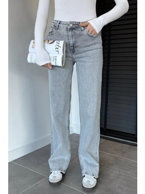 Gülseli Kadın Yüksek Bel Palazzo Jean Kot Pantolon P-00018894