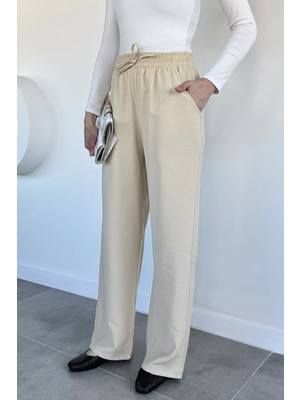 Gülseli Kadın Bel Lastikli Yüksek Bel Palazzo Pantolon P-00019069