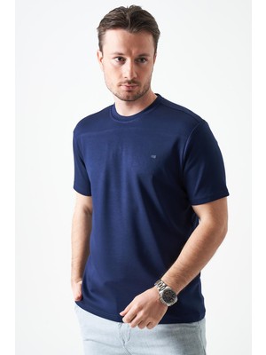 Tena Erkek Lacivert Bisiklet Yaka Basic Tişört