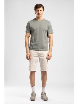 Lee Cooper Baselo Erkek Regular Fit %100 Pamuk Basic Bisiklet Yaka T-Shirt Duman Gri̇