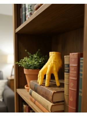 Eco Lounge 3D Sarı El Heykeli 17X16 cm Raf ve Masa Üstü Dekor