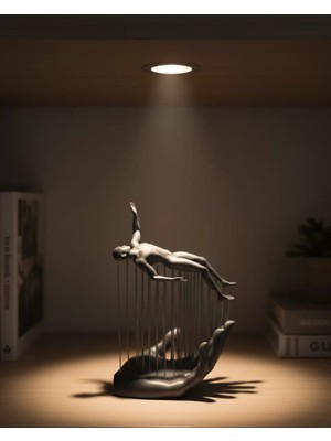 Nuveden Ieg™ 3D El Insan Figürü Gri Soyut Modern Dekoratif Biblo