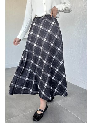 Julude Kadın Ekose Desenli Tesettür Etek P-00020657