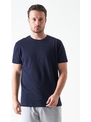 Tena Erkek Lacivert Bisiklet Yaka Ottoman Basic Tişört