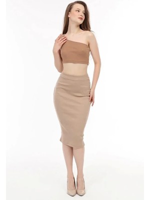 Modanı Seç Kadın Taş Renk Kaşkorse Kalem Etek