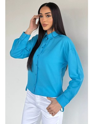 Gülseli Kadın Yan Bağlama Detaylı Gömlek P-00020566