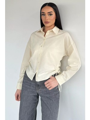 Gülseli Kadın Yan Bağlama Detaylı Gömlek P-00020566