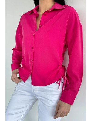 Gülseli Kadın Yan Bağlama Detaylı Gömlek P-00020566