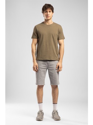 Lee Cooper Nıcco Erkek Regular Fit Pamuklu Basic Bisiklet Yaka T-Shirt Yeşil