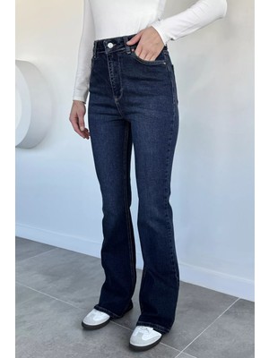 Gülseli Kadın Yüksek Bel Ispanyol Paça Jean Kot Pantolon P-00018901
