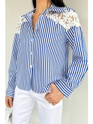 Gülseli Kadın Dantel Detaylı Gömlek P-00020569