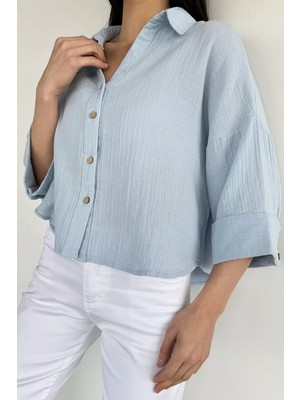 Gülseli Kol Katlamalı Kadın Gömlek P-00020562