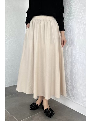 Julude Bel Lastikli Cepli Tesettür Etek P-00020599