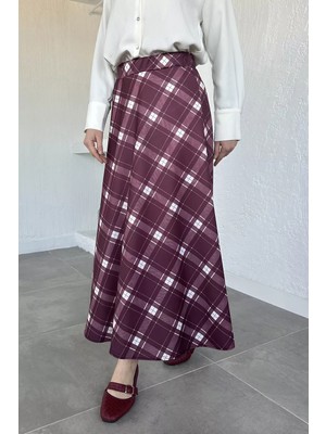 Julude Kadın Ekose Desenli Tesettür Etek P-00020657