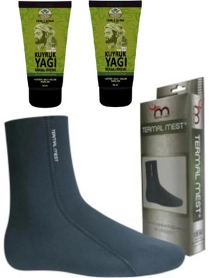 Nacario Süper Ibni Sina Kuyruk Yağı Masaj Kremi 2 x 50 ml Su ve Isı Geçirmeyen Mest Çorap (Xxl)