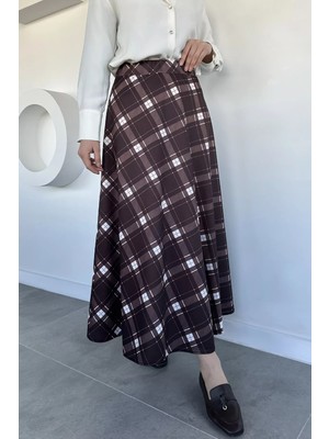 Julude Kadın Ekose Desenli Tesettür Etek P-00020657