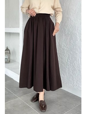 Julude Bel Lastikli Cepli Tesettür Etek P-00020599